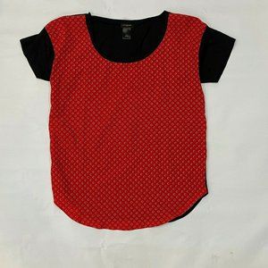 Ann Taylor Women's Small Red Black Blouse NEW